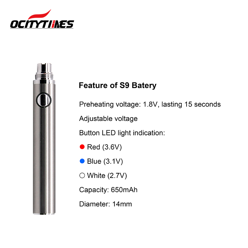 Ocitytimes Nuova batteria ricaricabile da 650 mAh con pulsante